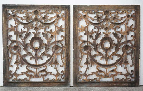 Pair of American Tuttle & Bailey  Campion Mansion Neoclassical Bronze Heat Register Vent Grilles