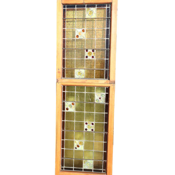 Set of Two American Healy and Millet Stained, Leaded and Uranium Glass Trinity Church Windows