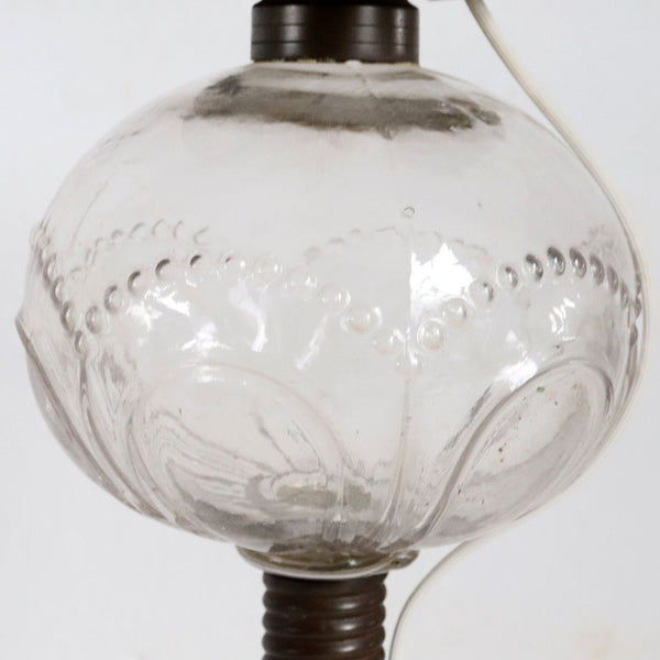 American Atterbury & Co. Glass Kerosene/Oil Lamp, as a One-Light Table Lamp