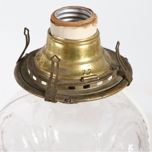 American Atterbury & Co. Glass Kerosene/Oil Lamp, as a One-Light Table Lamp