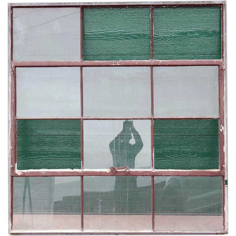 Vintage American Industrial Painted Steel Casement Warehouse Window