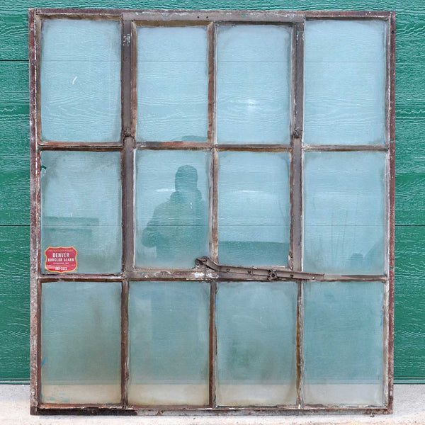 Vintage American Industrial Painted Steel Casement Warehouse Window