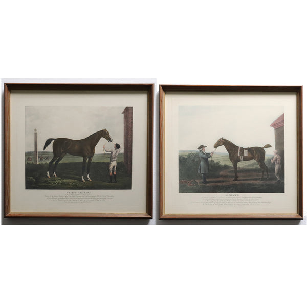 Two English Lithographs, Flying Childers and Diomed Race Horse Portraits