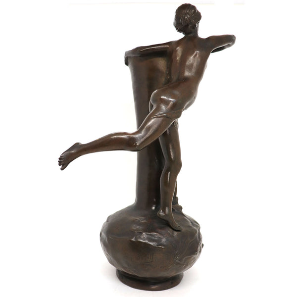 ANTOINE BOFILL Art Nouveau Patinated Bronze Figural Vase