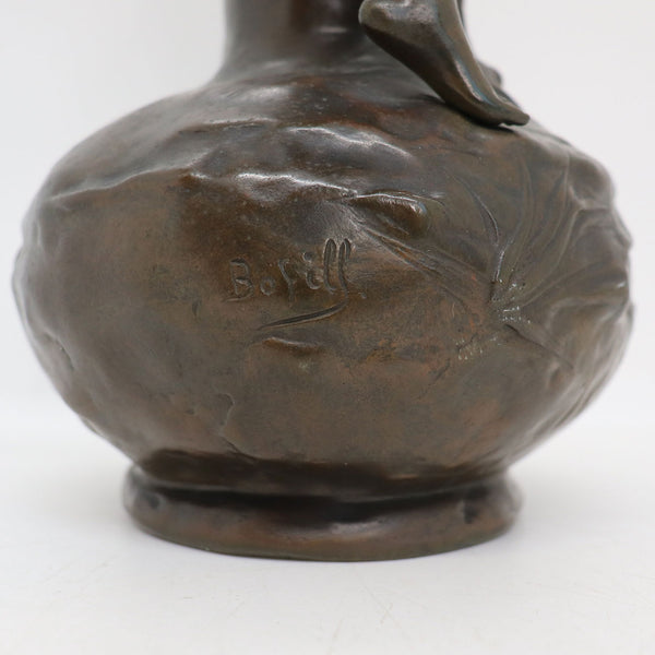 ANTOINE BOFILL Art Nouveau Patinated Bronze Figural Vase