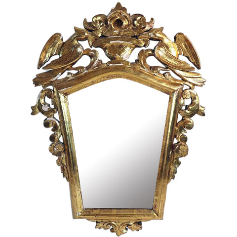 Small Vintage Spanish Montfalcon Gilt Gesso Wall Mirror