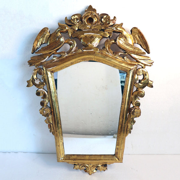Small Vintage Spanish Montfalcon Gilt Gesso Wall Mirror