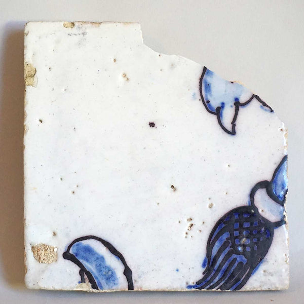 Rare Portuguese Baroque Tin Glazed Pottery Azulejo Tile