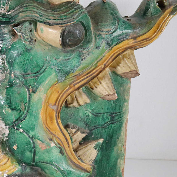 Chinese Shanxi Province Pottery Dragon Head Architectural Roof Ornament