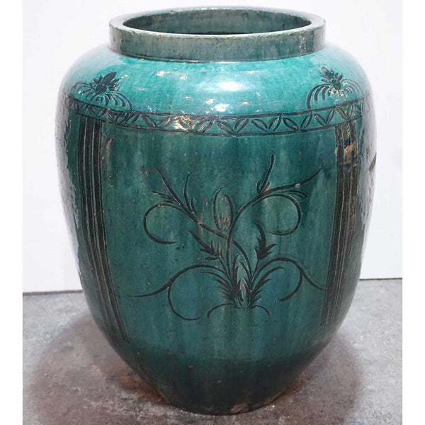 Large Chinese Hunan Green Glazed Pottery Vessel