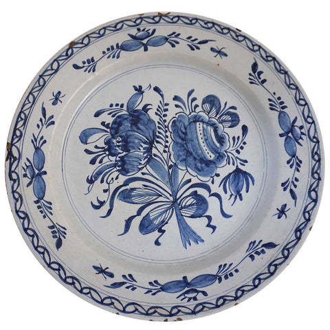 Dutch Delft Blue and White Faience Charger Plate