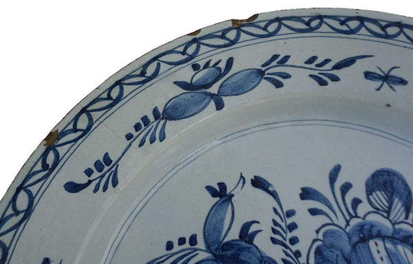 Dutch Delft Blue and White Faience Charger Plate