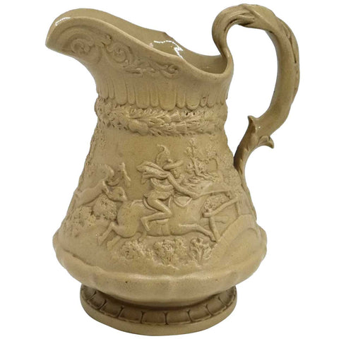 Small English W. Ridgway & Company Stoneware Pottery Tam O' Shanter Pitcher