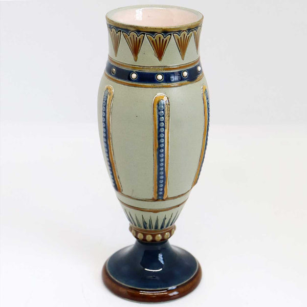 Small German Villeroy & Boch Mettlach Aesthetic Movement Stoneware Mosaic Pottery Vase