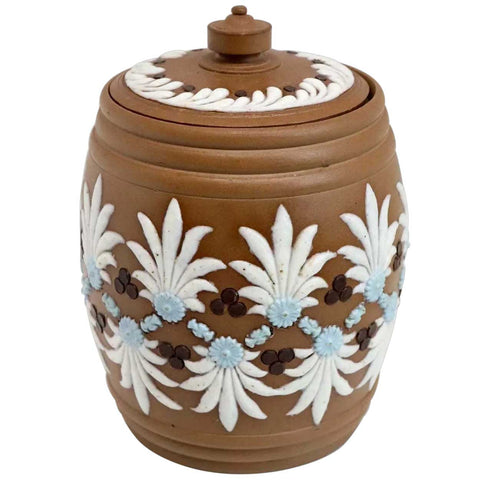 English Doulton Lambeth Silicon Ware Stoneware Pottery Tobacco Jar