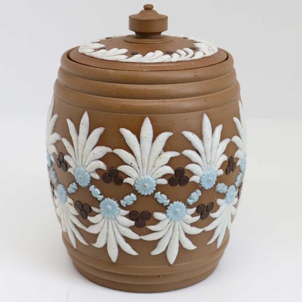 English Doulton Lambeth Silicon Ware Stoneware Pottery Tobacco Jar