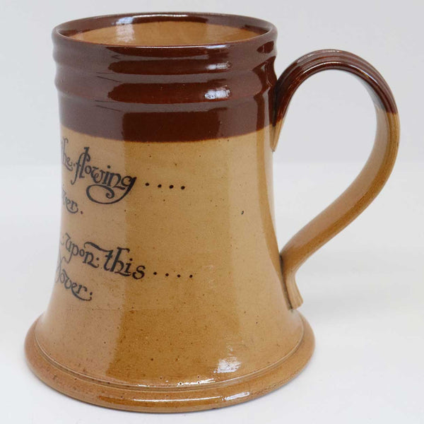 English Doulton Lambeth Stoneware Pottery Motto Mug or Tankard