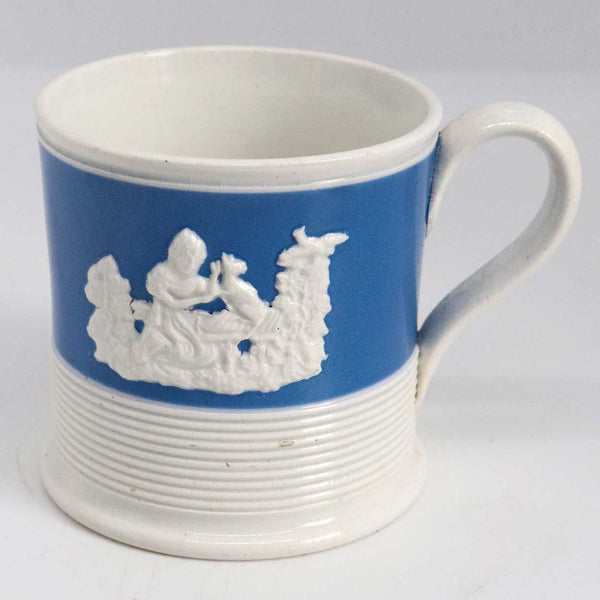 Small English Victorian Pottery Jasperware Type Mug / Can