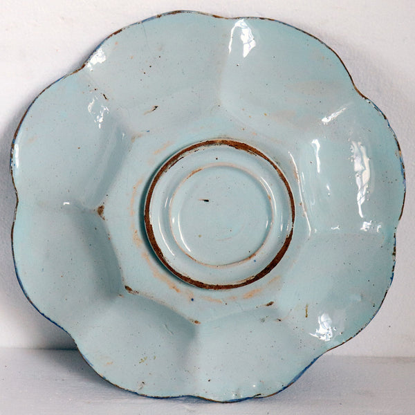 Pair of German Frankfurt Faience Blue and White Lobed Plates (Buckelplattes)