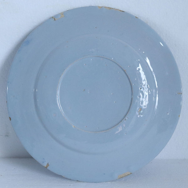 Pair of Dutch Delft Tin-Glazed Earthenware Blue and White Plates