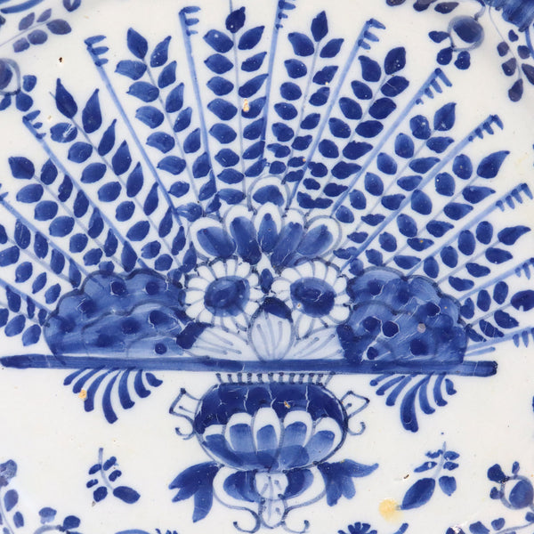 Dutch Delft De Grieksche A Pottery Blue and White Peacock Plate