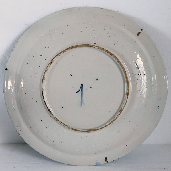 English/Dutch Delft Faience Tin-Glazed Earthenware Blue and White Plate