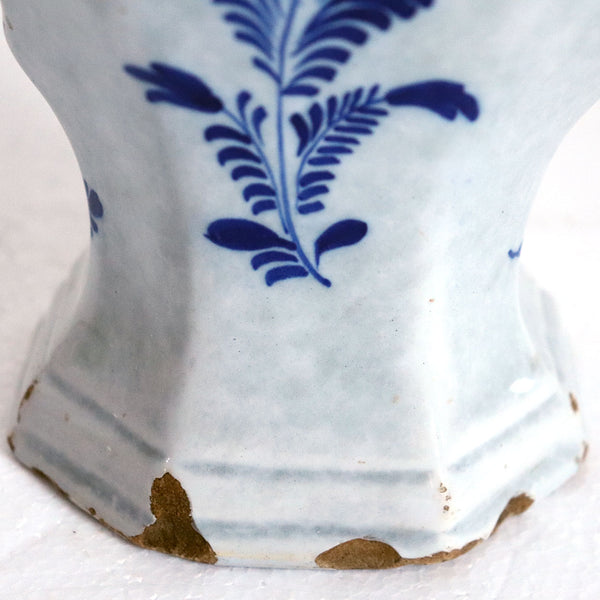 Dutch Delft De Porceleyne Fles Pottery Baluster Vase and Bird Cover