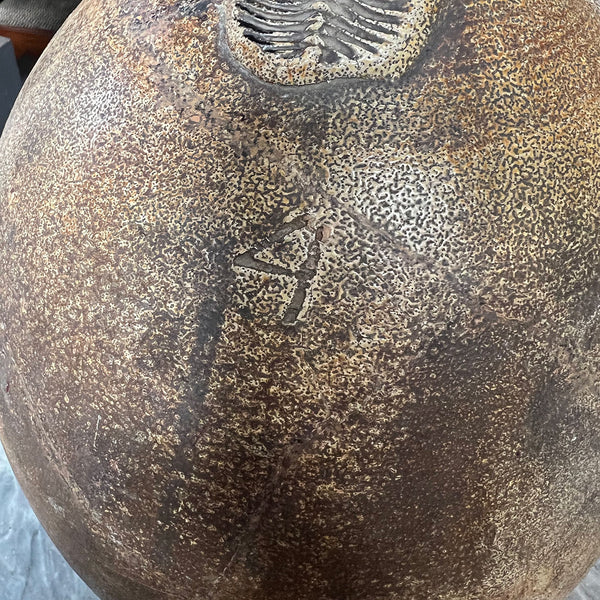 Very Large German Brown Salt-Glazed Stoneware Pottery Bellarmine Jug