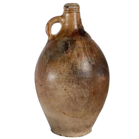 Very Large German Brown Salt-Glazed Stoneware Pottery Bellarmine Jug