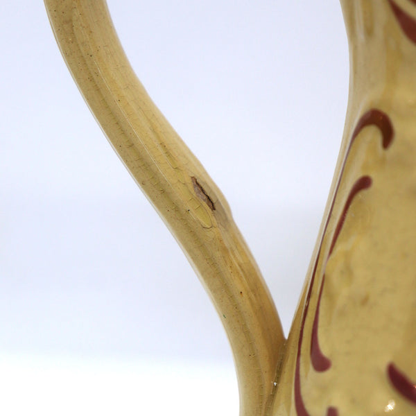 English Victorian Enamel Lustre Pottery Relief Molded Pitcher