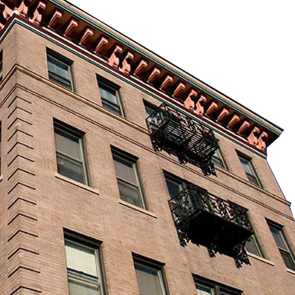 American Beaux Arts Acacia Hotel Wrought Iron Balcony Front Railing