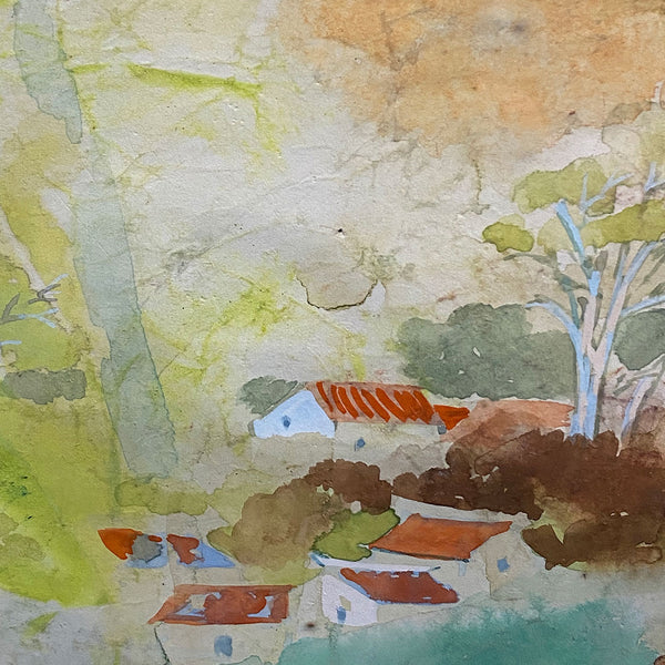 HSIAO-YEW (PETER) HSU Watercolor on Paper, Mountain Landscape with Houses