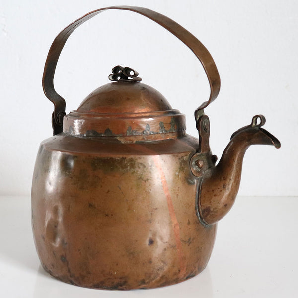 Small Swedish Copper Gooseneck Teapot or Water Kettle