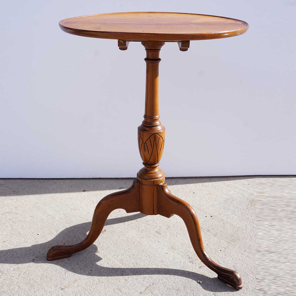 American Cherrywood Tilt-Top Candle Stand Round Side Table