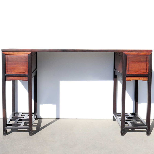 Chinese Qing Hongmu and Mixed Hardwoods Three-Part Tall Writing Desk/Painting Table