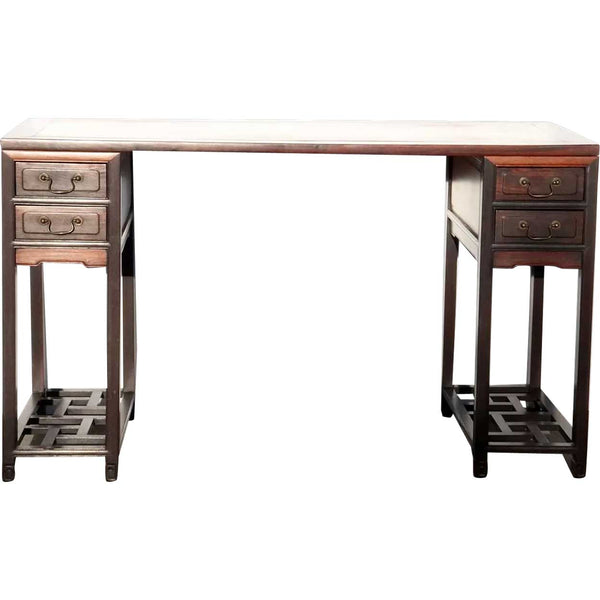 Chinese Qing Hongmu and Mixed Hardwoods Three-Part Tall Writing Desk/Painting Table