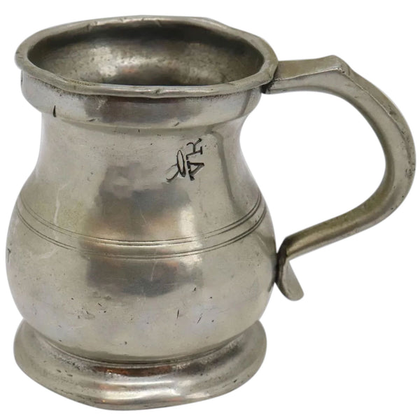 English Victorian Pewter Half Pint Tavern Measure Mug