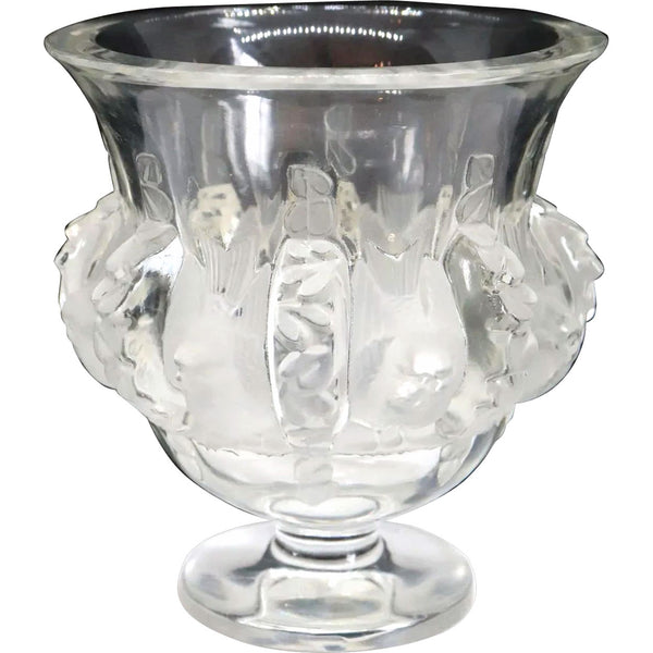 Small French Lalique Satin Crystal Dampierre Vase / Urn
