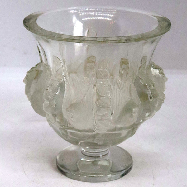 Small French Lalique Satin Crystal Dampierre Vase / Urn