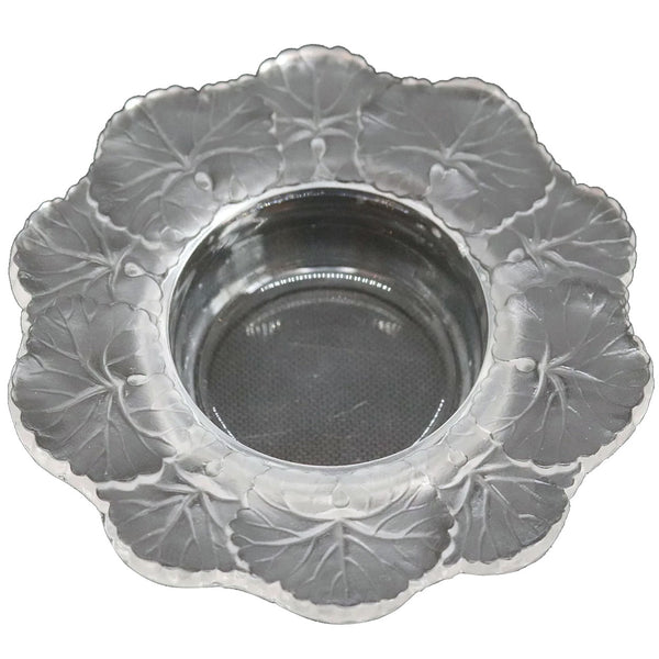 Small French Lalique Frosted and Clear Crystal Honfleur Bowl