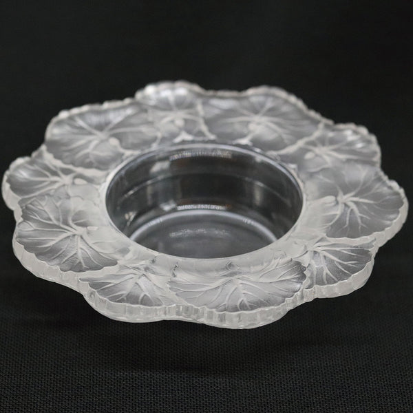 Small French Lalique Frosted and Clear Crystal Honfleur Bowl