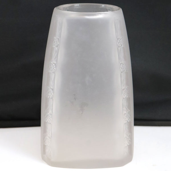 French Lalique Art Deco Frosted Crystal Bud Vase
