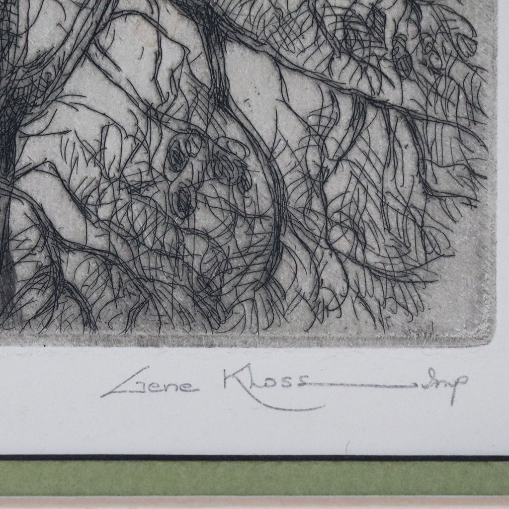 Gene Hawk GENE KLOSS Etching and Drypoint on Paper, Magpies and Red-Tailed Hawk ...