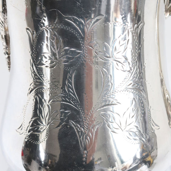 American Victorian Forbes Engraved Silverplate Water Pitcher