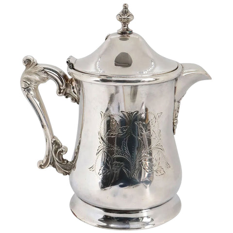 American Victorian Forbes Engraved Silverplate Water Pitcher