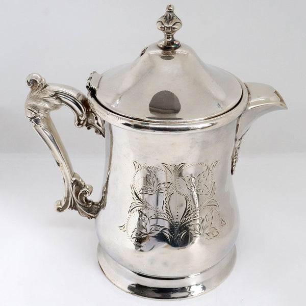 American Victorian Forbes Engraved Silverplate Water Pitcher