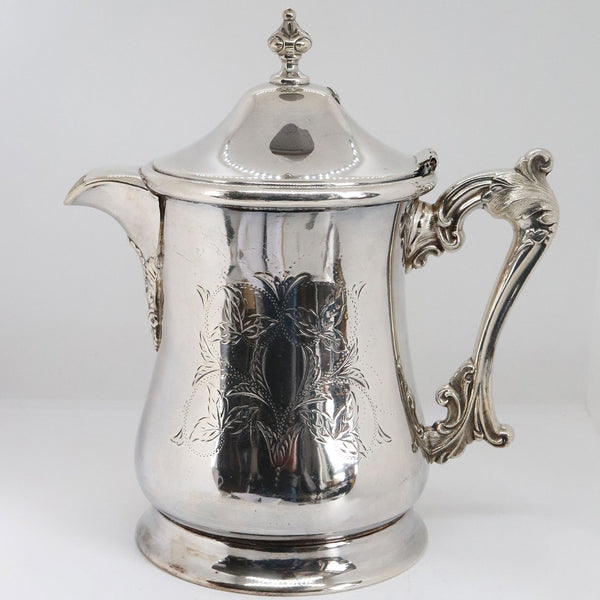 American Victorian Forbes Engraved Silverplate Water Pitcher