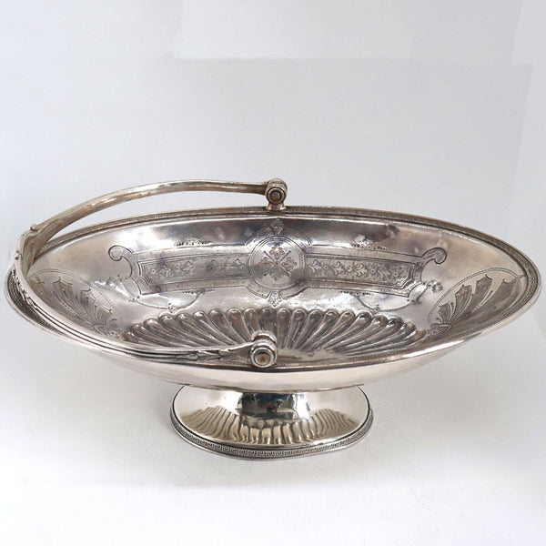American Victorian Middleton Plate Co. Silverplate Bread/Fruit Footed Bride's Basket
