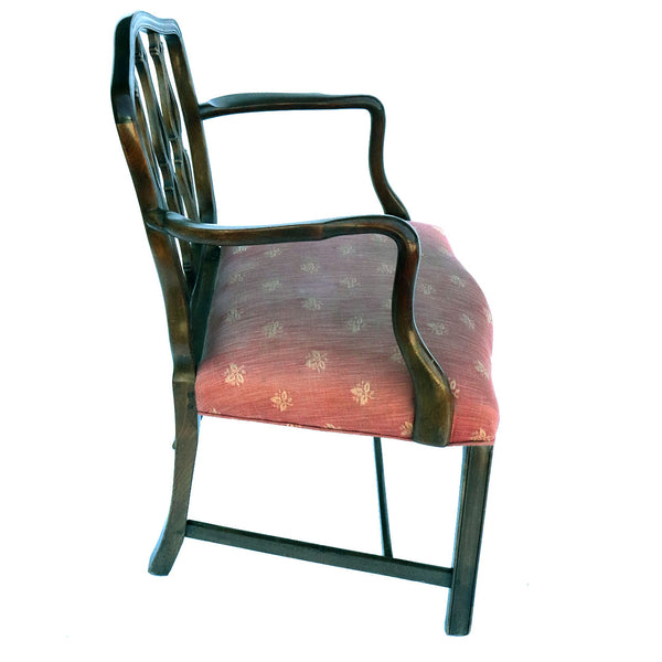Set of Six English Hepplewhite Style Mahogany Upholstered Seat Dining Chairs
