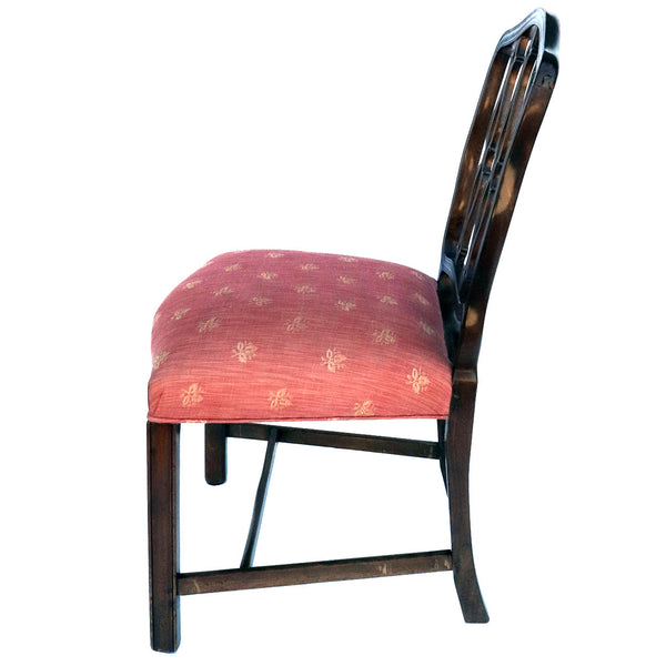 Set of Six English Hepplewhite Style Mahogany Upholstered Seat Dining Chairs